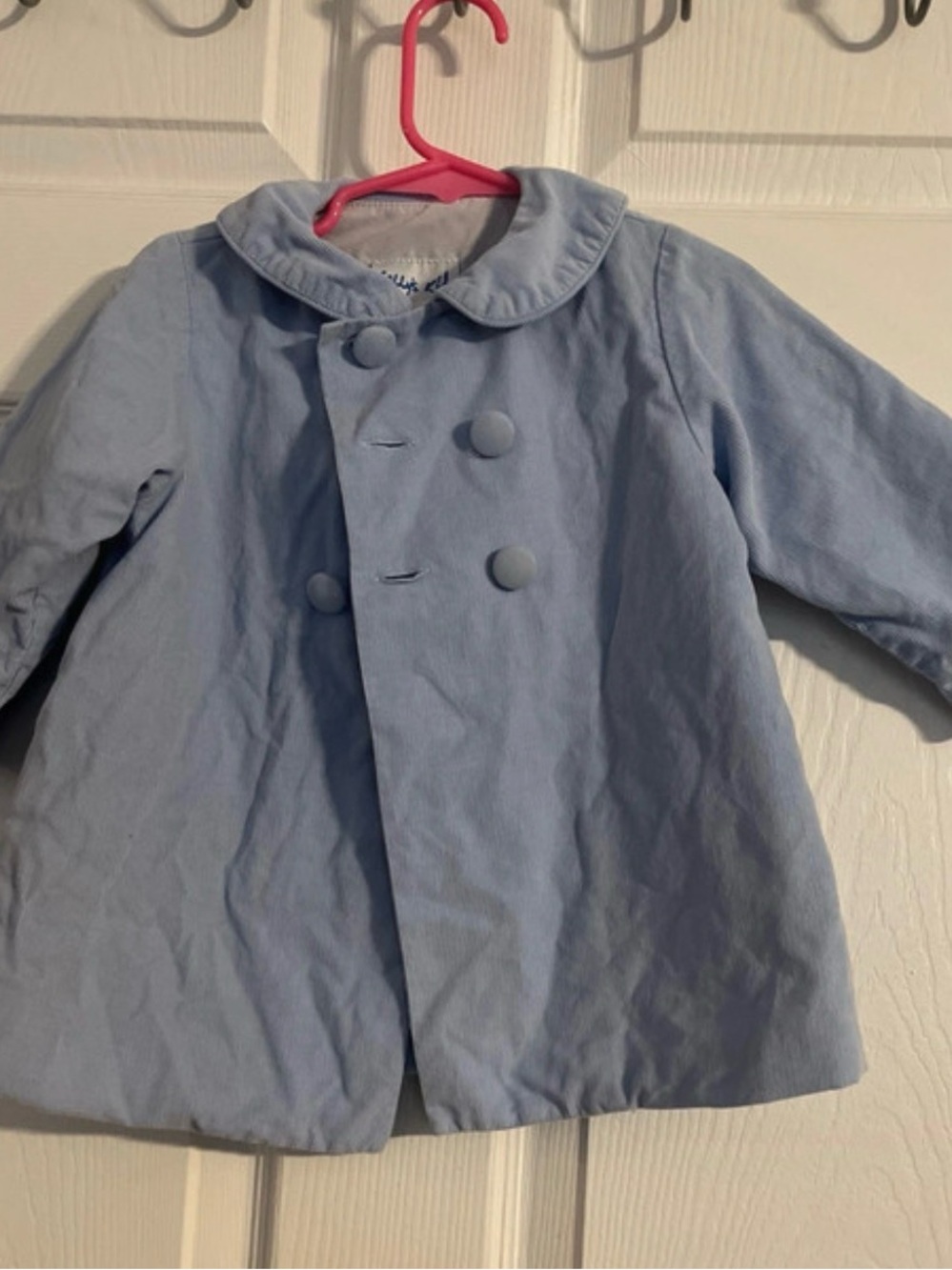 Kelly's Kids Pale Blue corduroy Double-Breasted Pea Coat